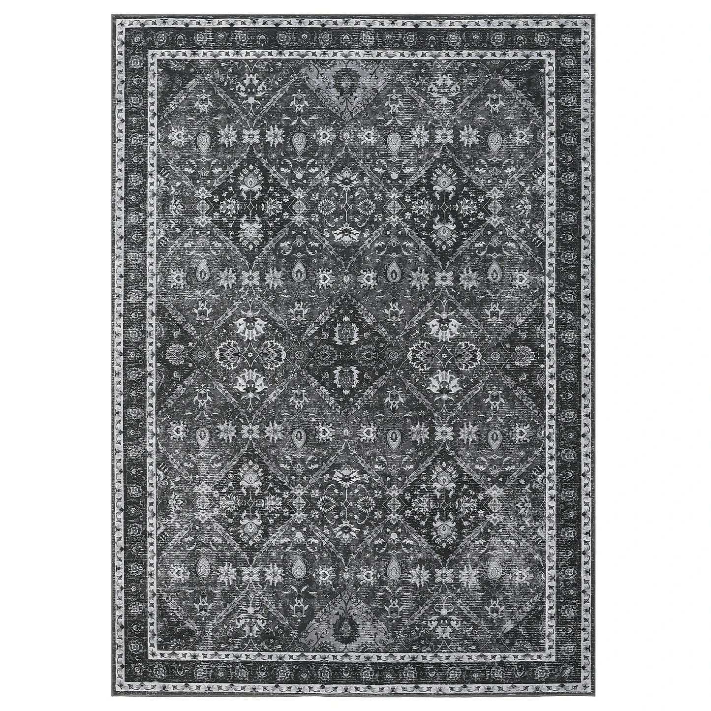 Machine Washable Non Slip Moroccan Trellis Rug For Living Room