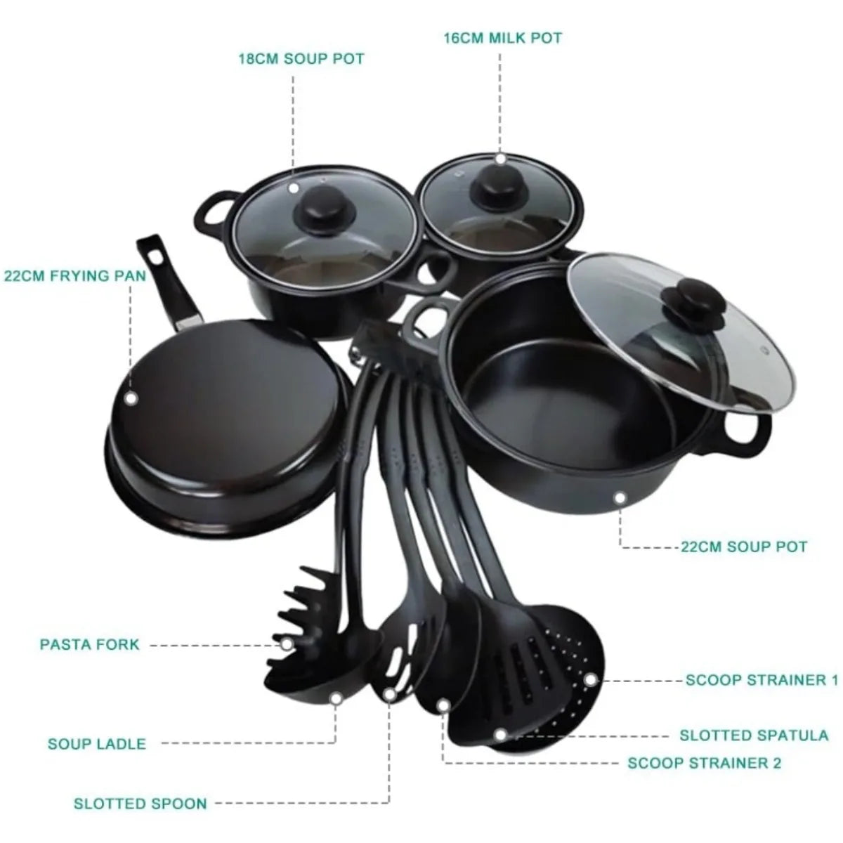 COBASPORT Nonstick Pots And Pans Set For Induction Cooktop
