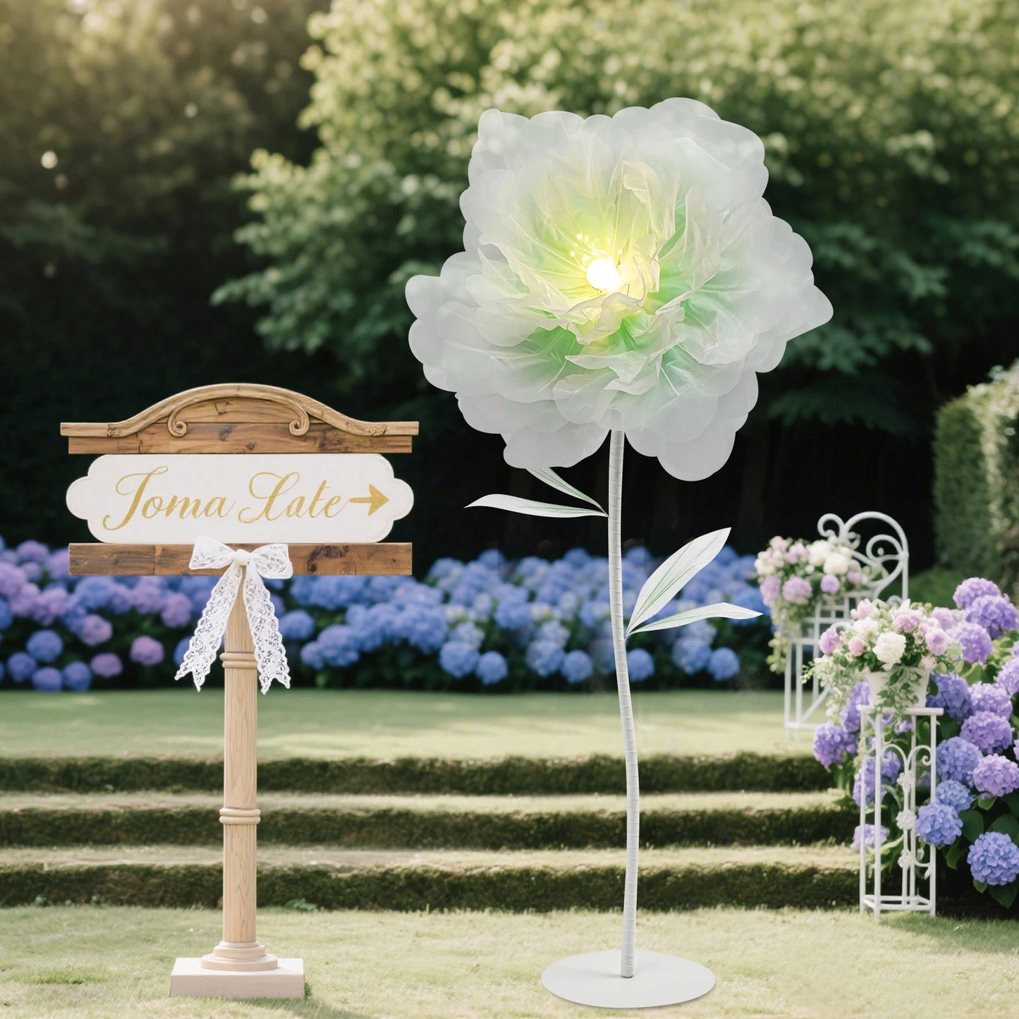 Handmade Light Auto Open Electric Artificial Flower Decoration For Weddings