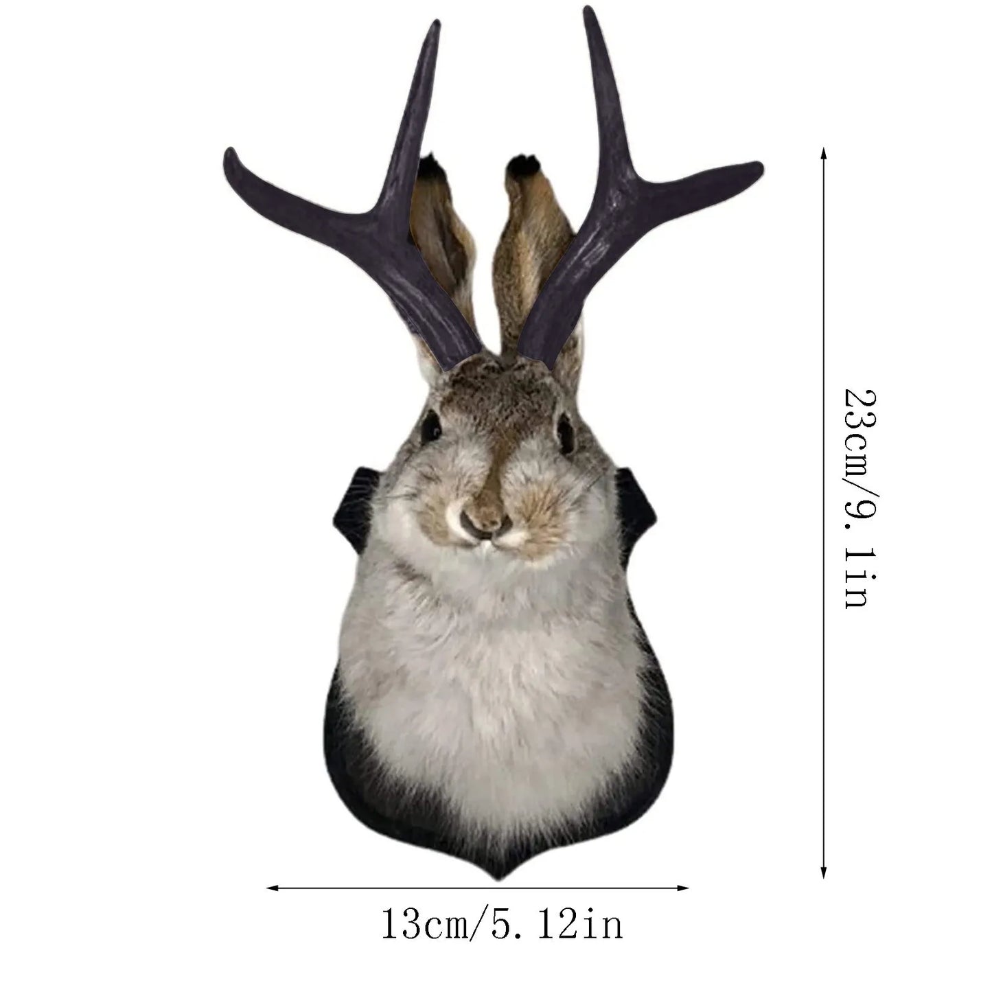Bunny Head With Antlers Wall Decor Resin Taxidermy Ornament