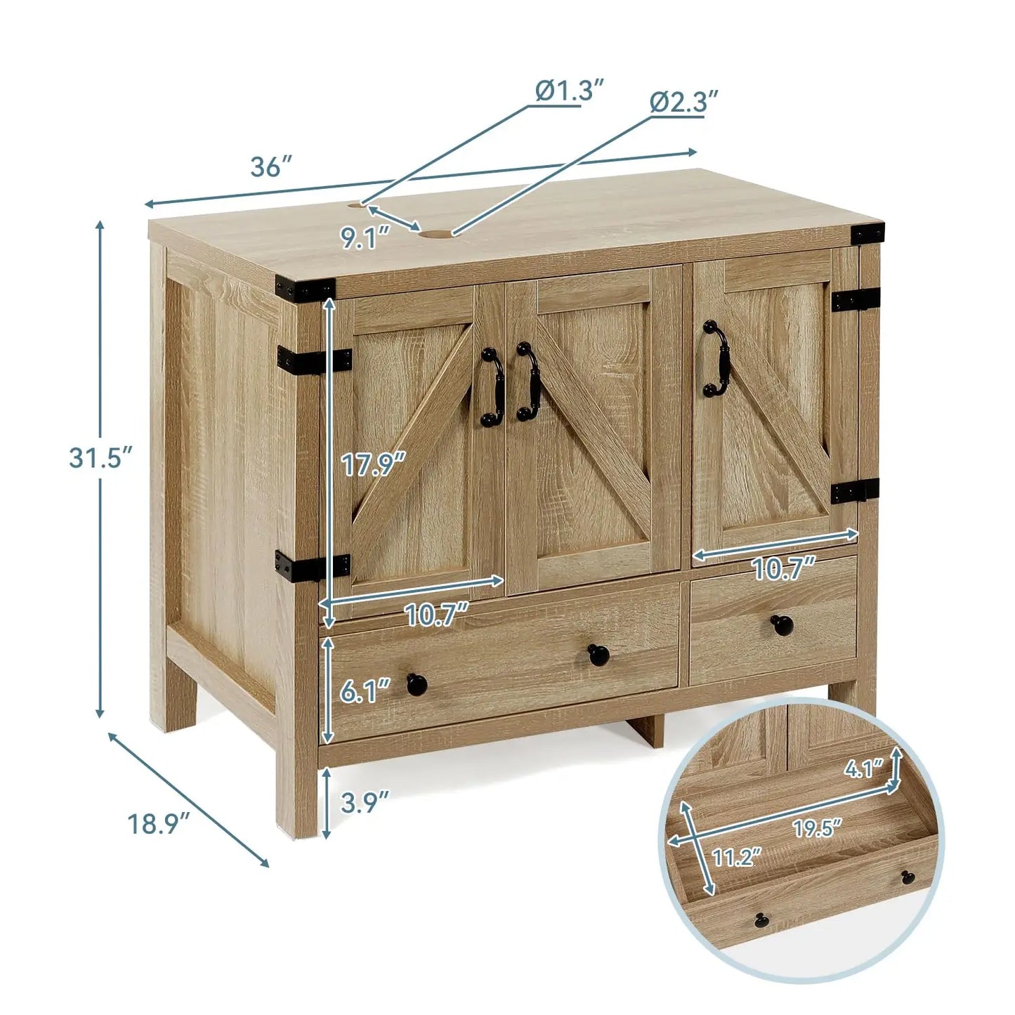 Minimalist Engineered Wood Bathroom Vanity With White Ceramic Sink