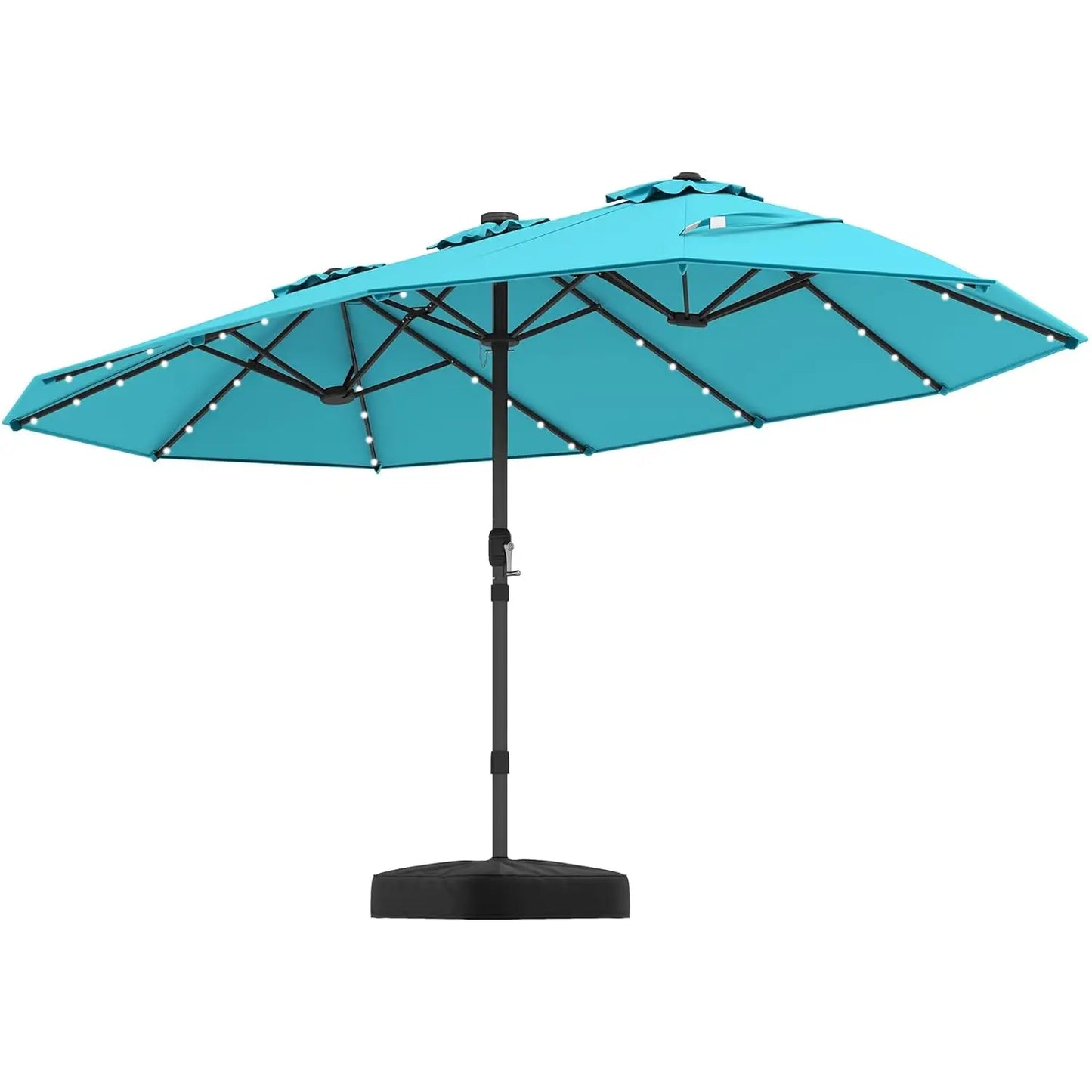 Double Sided Solar Patio Umbrella With LED Lights Outdoor