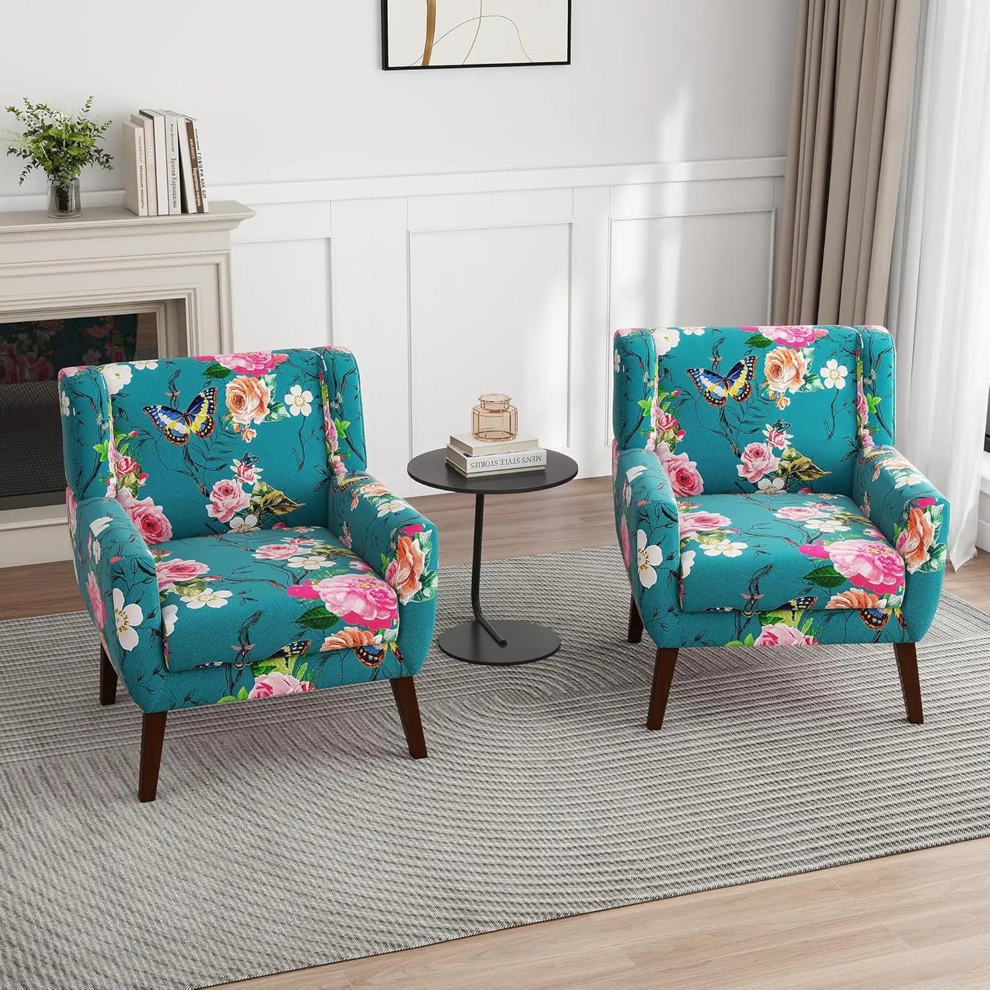 PU Leather Accent Chairs Set Of 2 Modern Armchairs