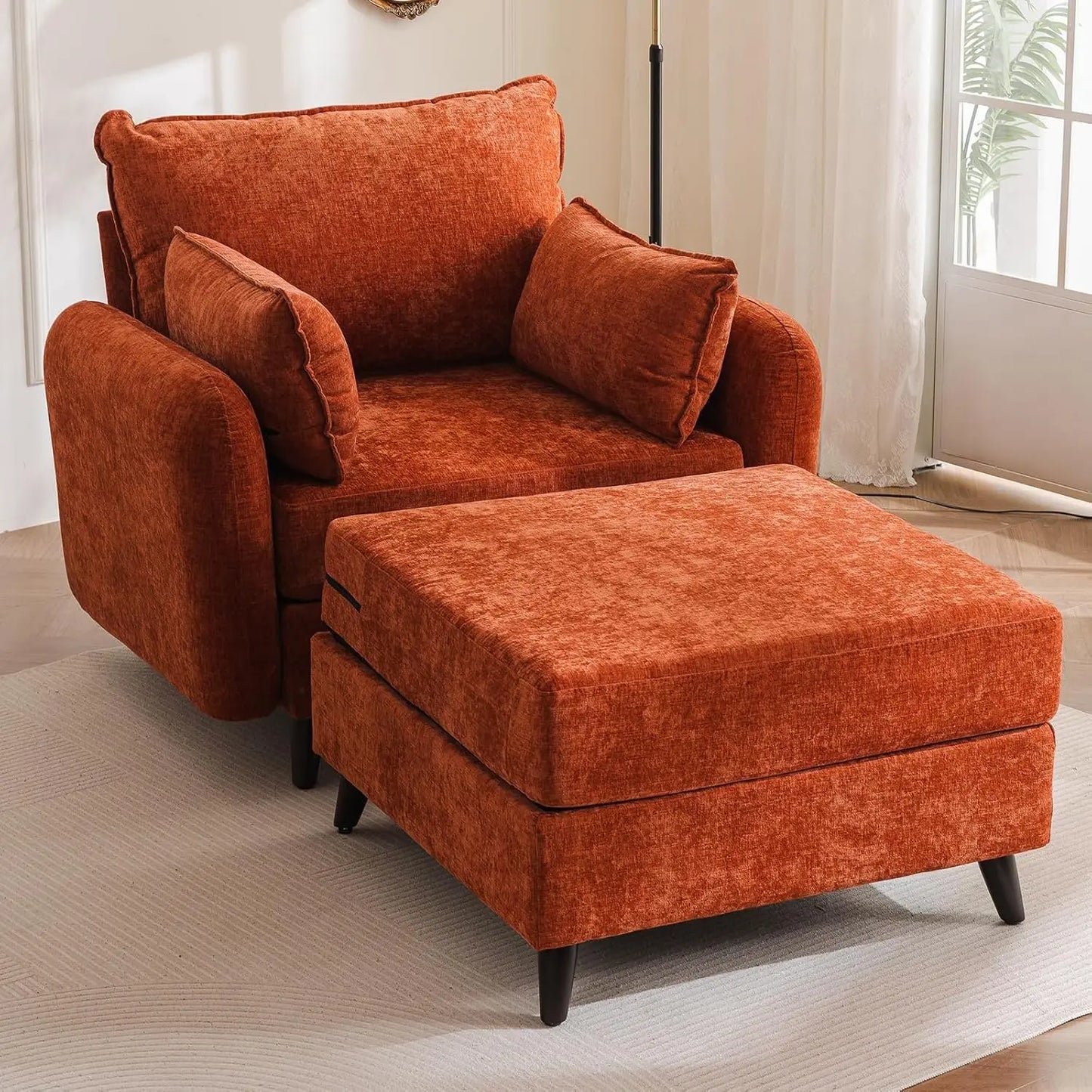 MOYU Accent Chair With Ottoman Storage Living Room