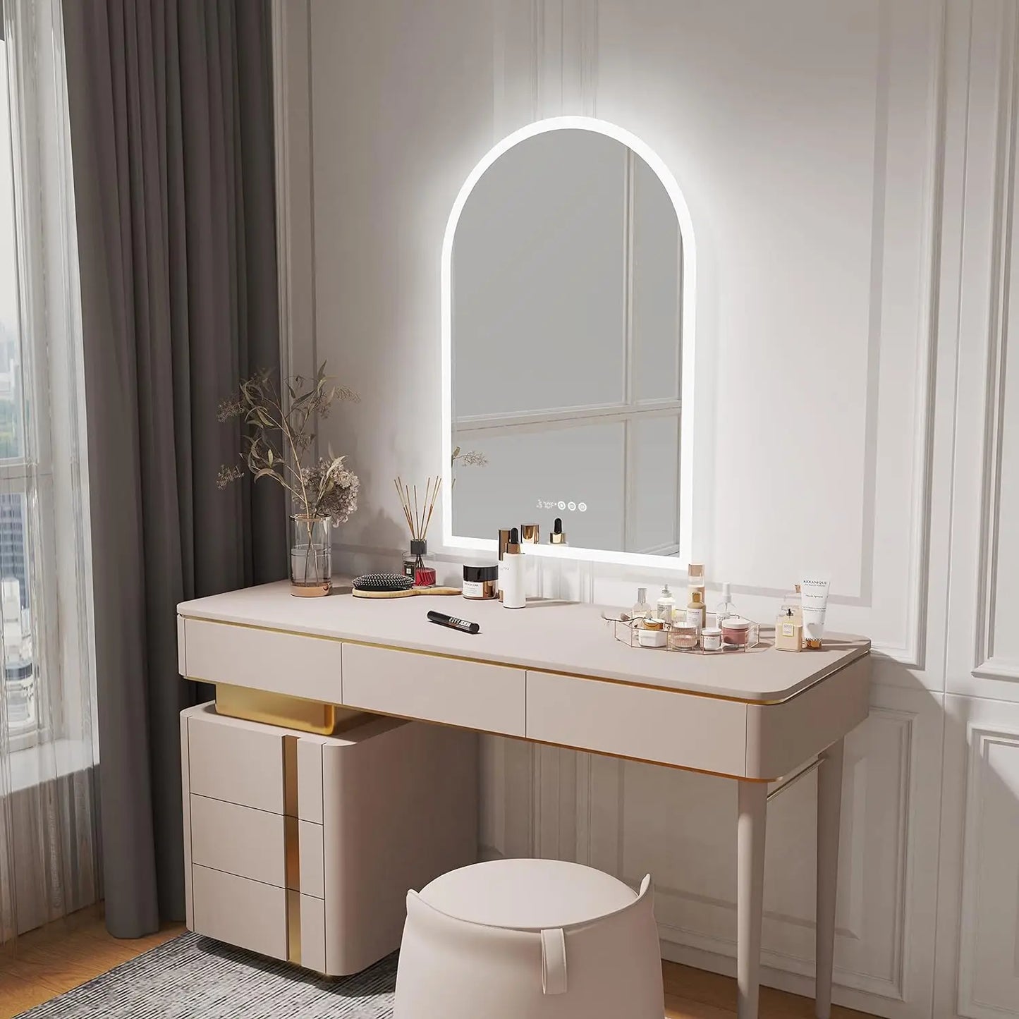 Wisfor Backlit Smart LED Bathroom Mirror Arched Dimmable Anti Fog