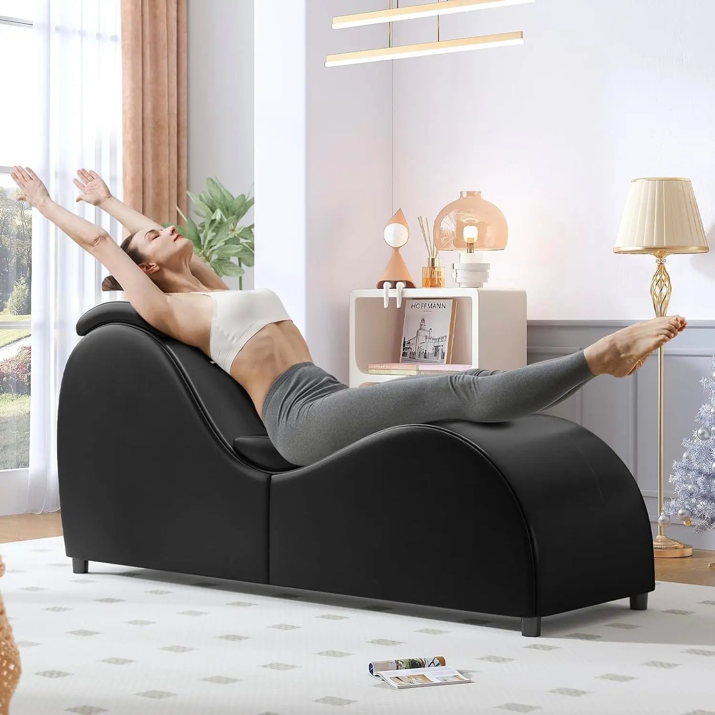Yoga Lounge Chair For Adults Ergonomic Curved Chaise Customized