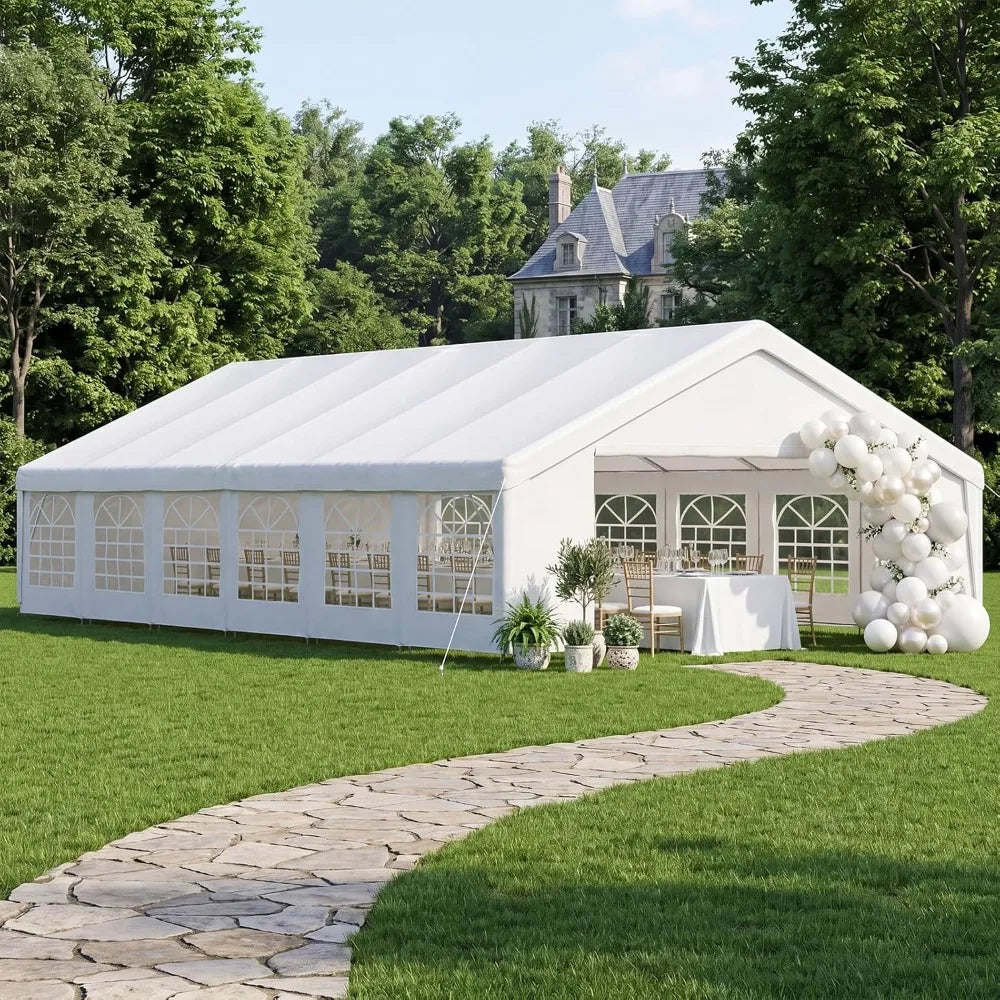Waterproof Party Tent With Removable Sidewalls Roll-Up Door