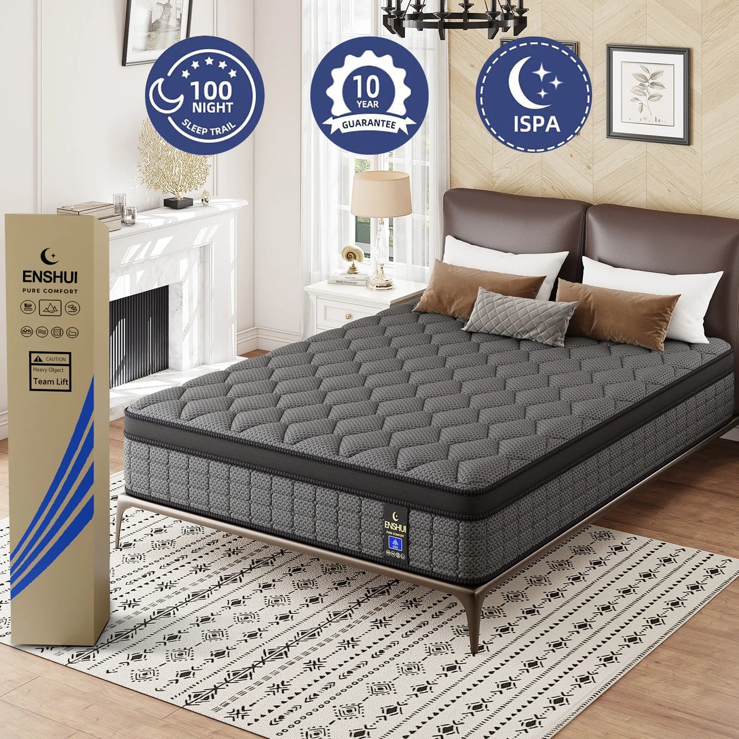 Gel Memory Foam Hybrid Mattress With Pocket Springs For Support