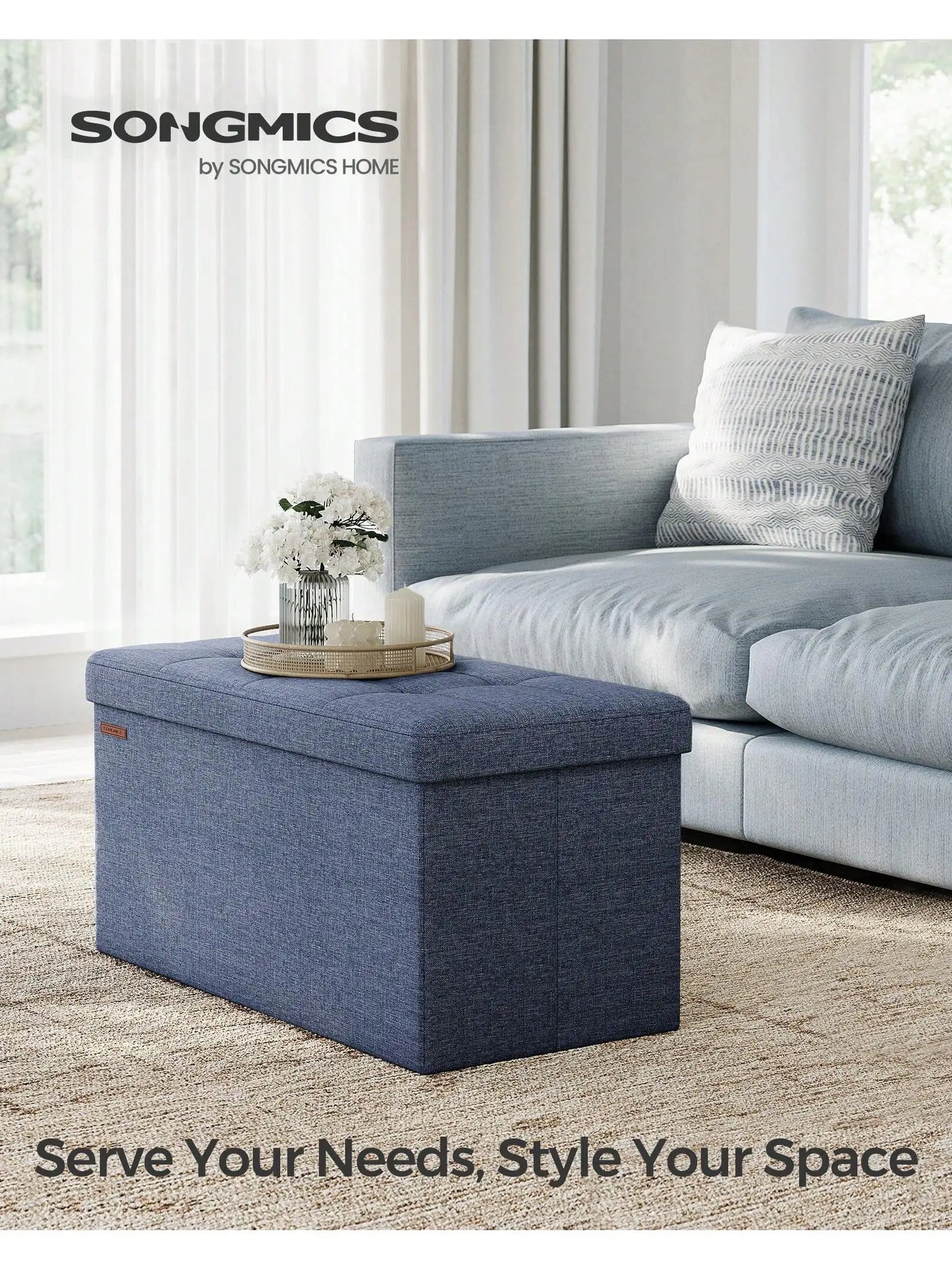 Storage Ottoman Bench For Shoes MDF Nonwoven Fabric