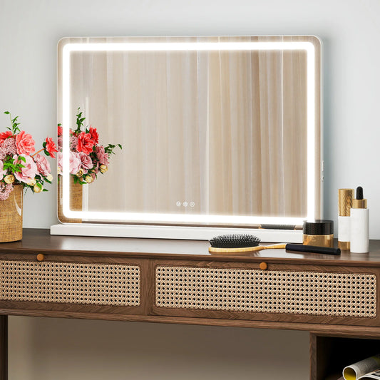JHK LED Vanity Mirror With Lights Aluminum Frame Dimmable