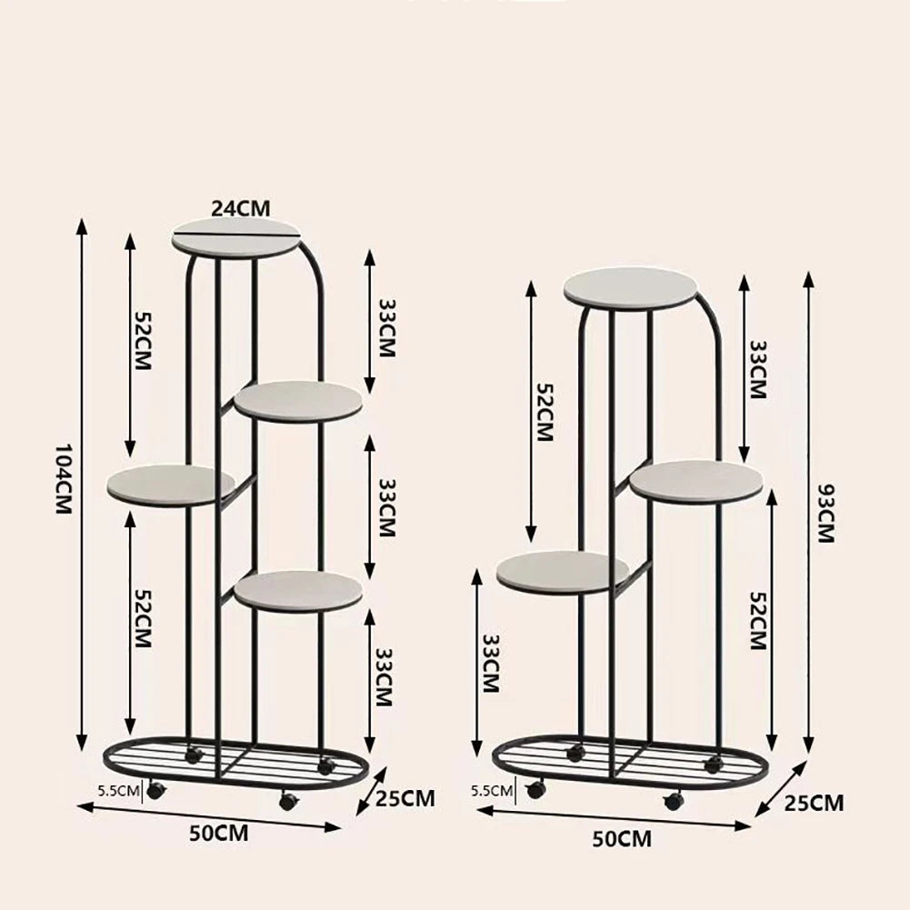 HiMISS Metal Plant Stand Five Tier Indoor Outdoor Display Shelf