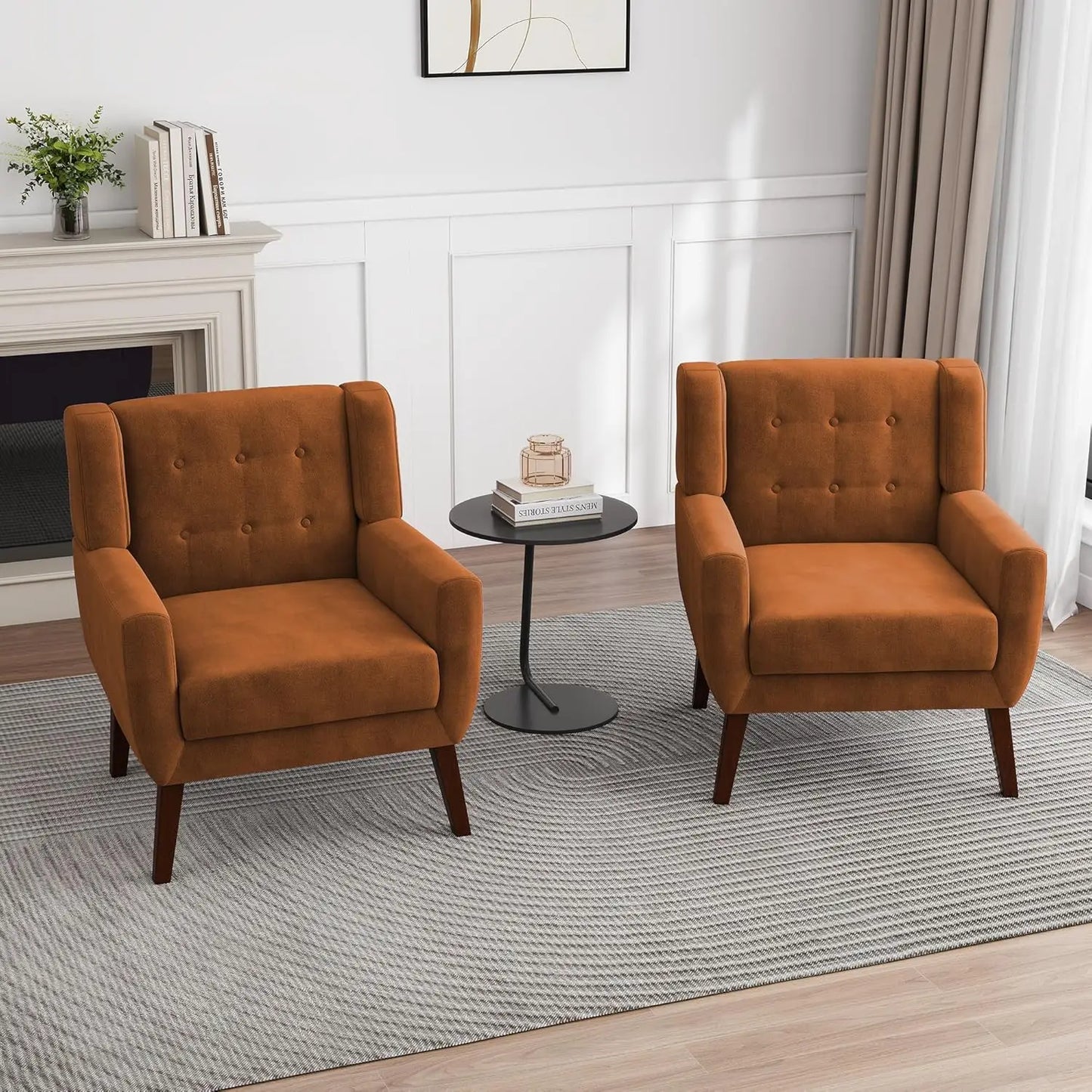 PU Leather Accent Chairs Set Of 2 Modern Armchairs
