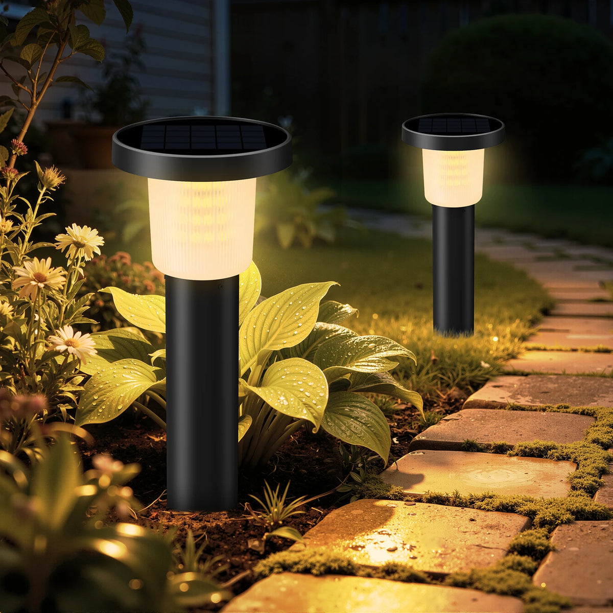 Intelamp Solar Pathway Lights Outdoor LED Landscape Garden Driveway Walkway