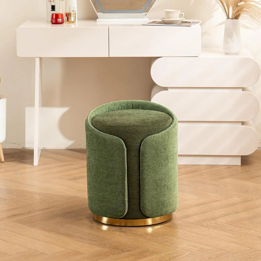 Swivel Vanity Stool Round Makeup Vanity Chair Ottoman Foot Rest
