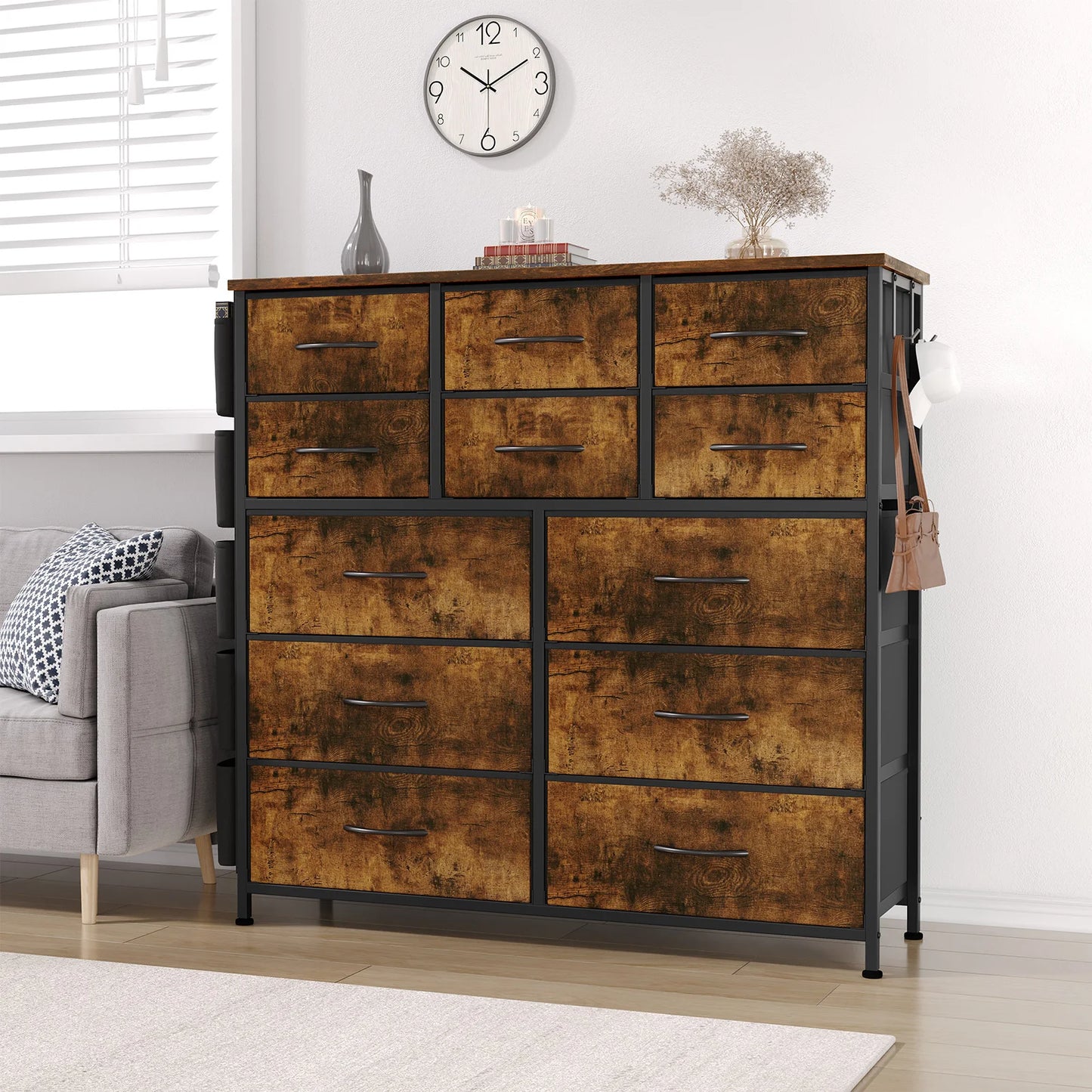 Dresser for Bedroom With 12 Drawers and Easy Pull Handles