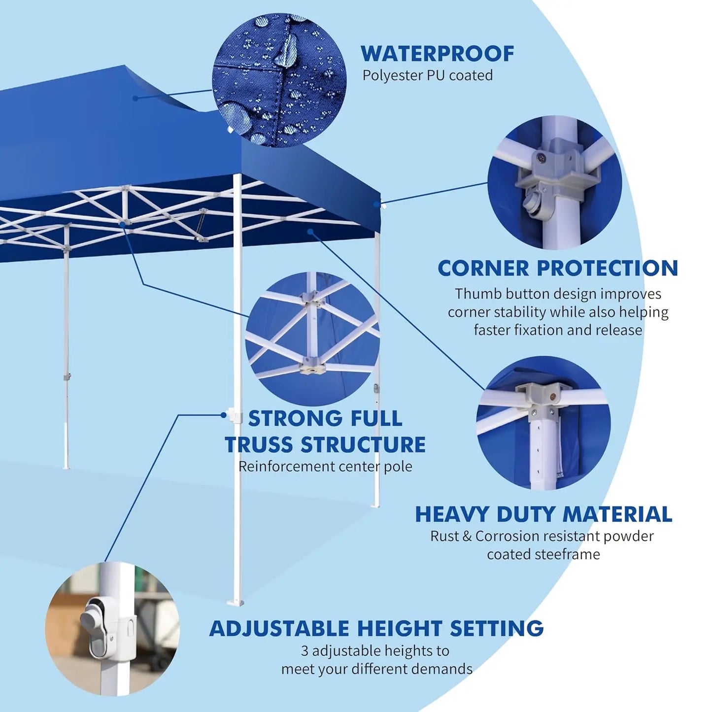 Canopy Tent Pop Up Portable Heavy Duty Outdoor Market Shelter