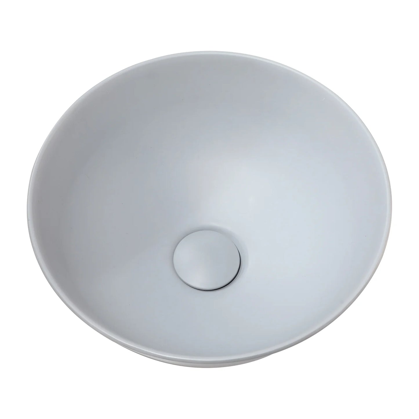MEKKHALA Round Stone Resin Vessel Sink With Drain Combo Above Counter