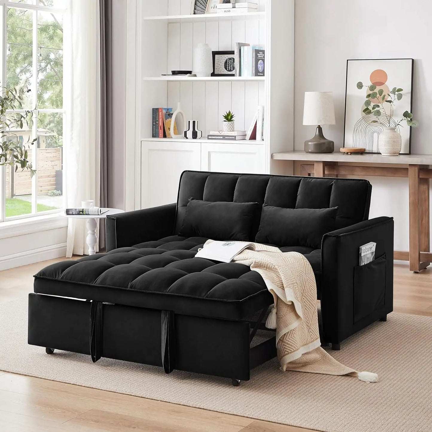 Convertible Sleeper Sofa Bed Modern Loveseat With Adjustable Reclining