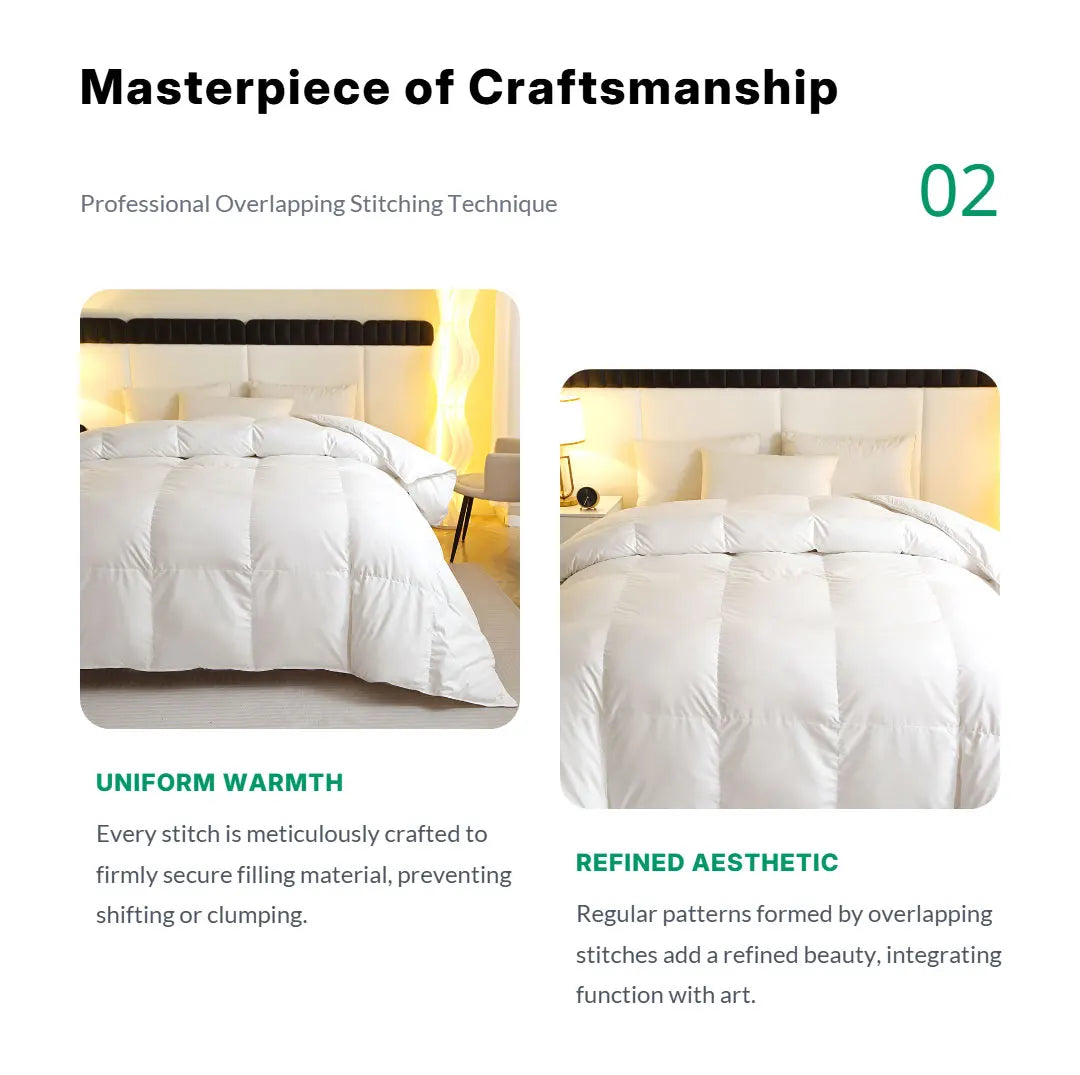 EasYum Duck Feather Quilted Comforter 100 Percent Duck Feather