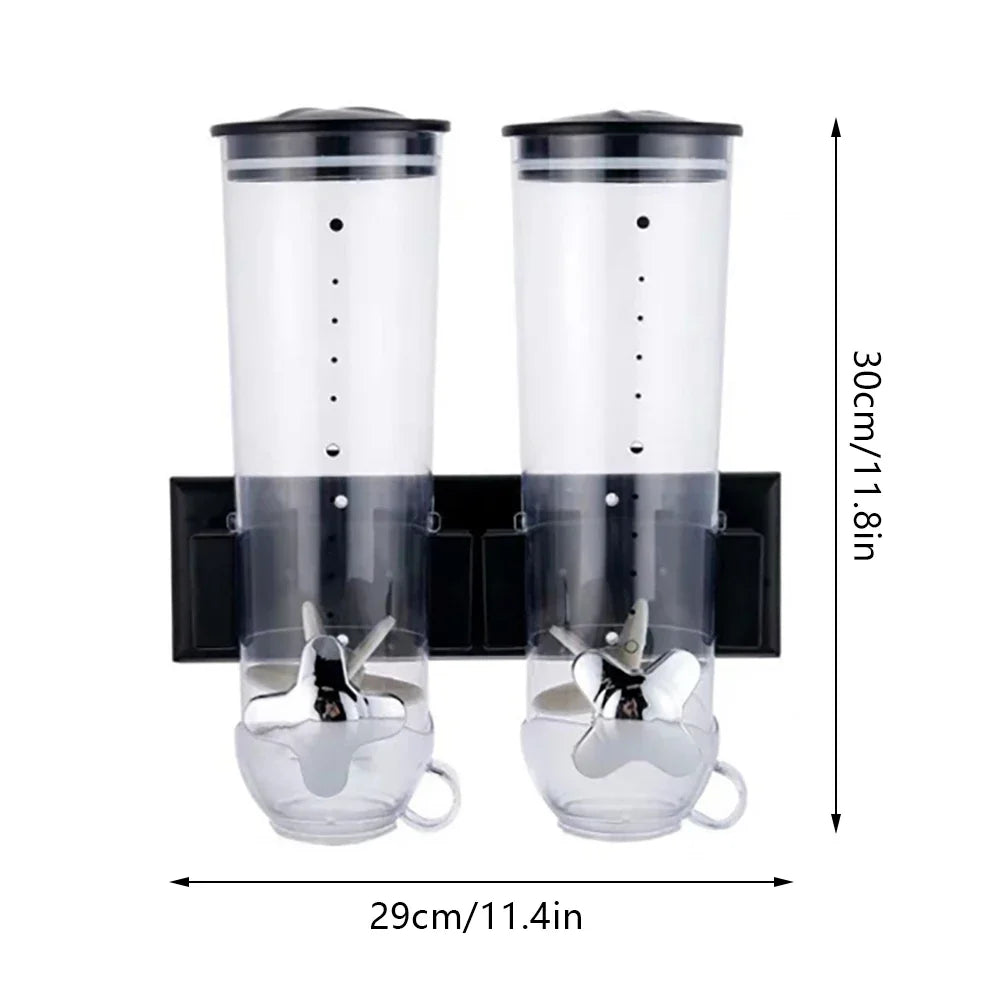 Dual Control Wall Mount Cereal Dispenser For Nuts Coffee Beans