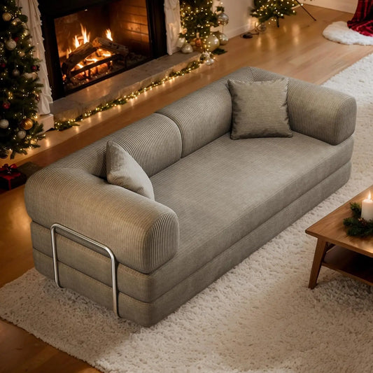 4 In 1 Corduroy Convertible Sleeper Sofa Bed Futon Loveseat
