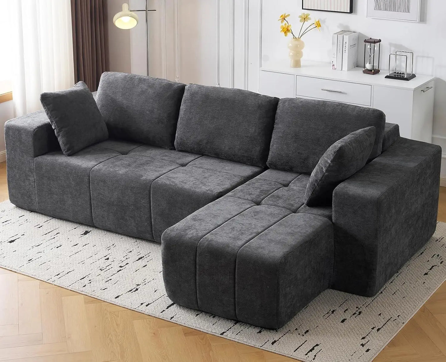 Cloud Modular Sectional Couch Chenille L Shaped Sofa Chaise