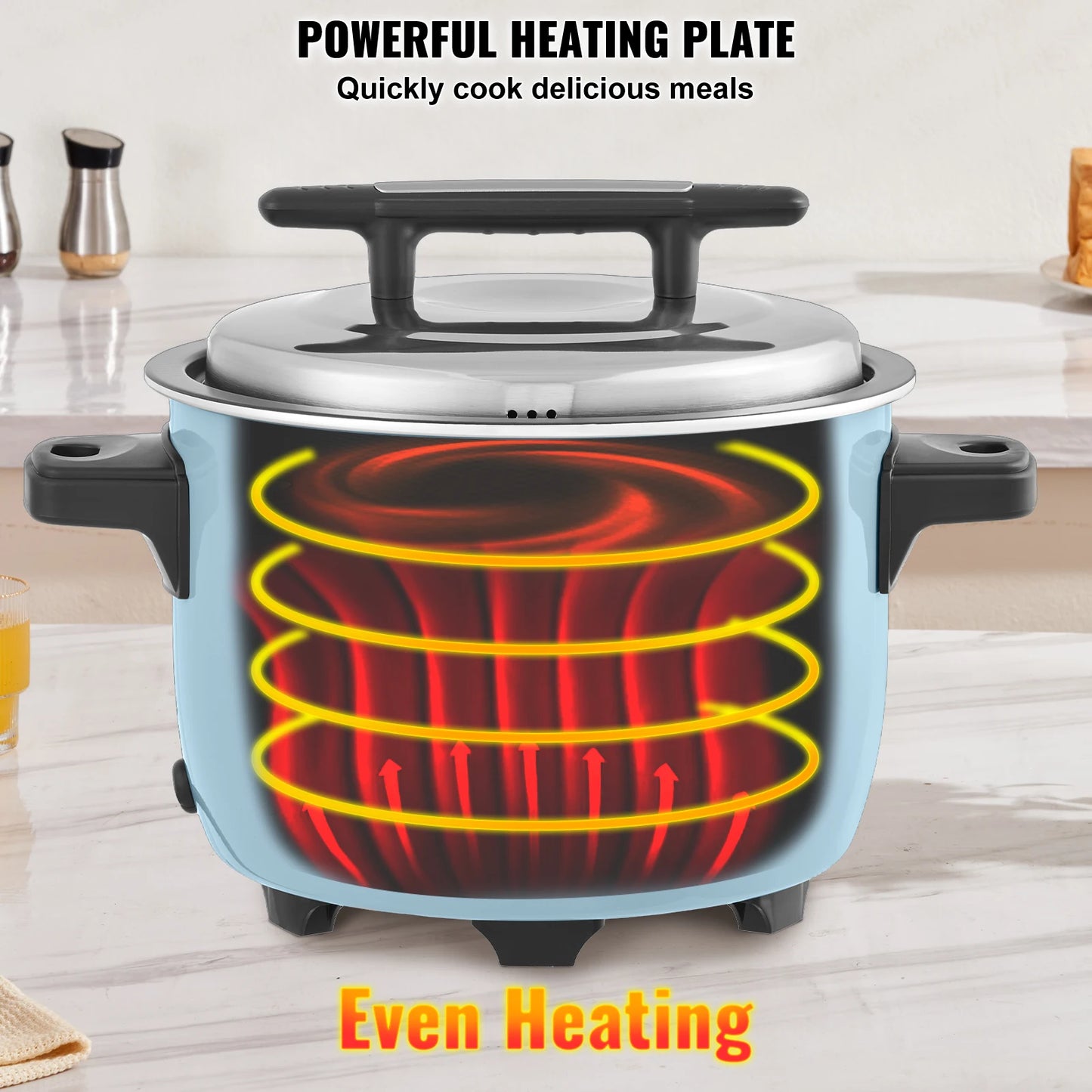 VEVOR Rice Cooker With Aluminium Nonstick Inner Pot Keep Warm