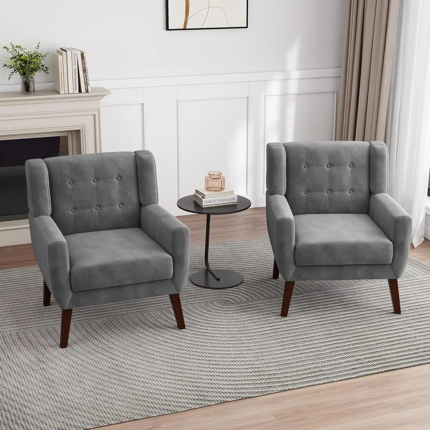 PU Leather Accent Chairs Set Of 2 Modern Armchairs