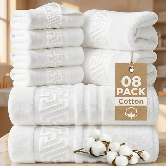 Cotton Bath Towel Set Includes Two Large Towels Highly Absorbent