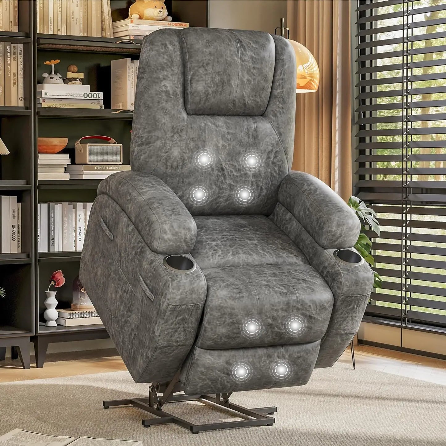 Power Lift Recliner Chair For Elderly With Cup Holders