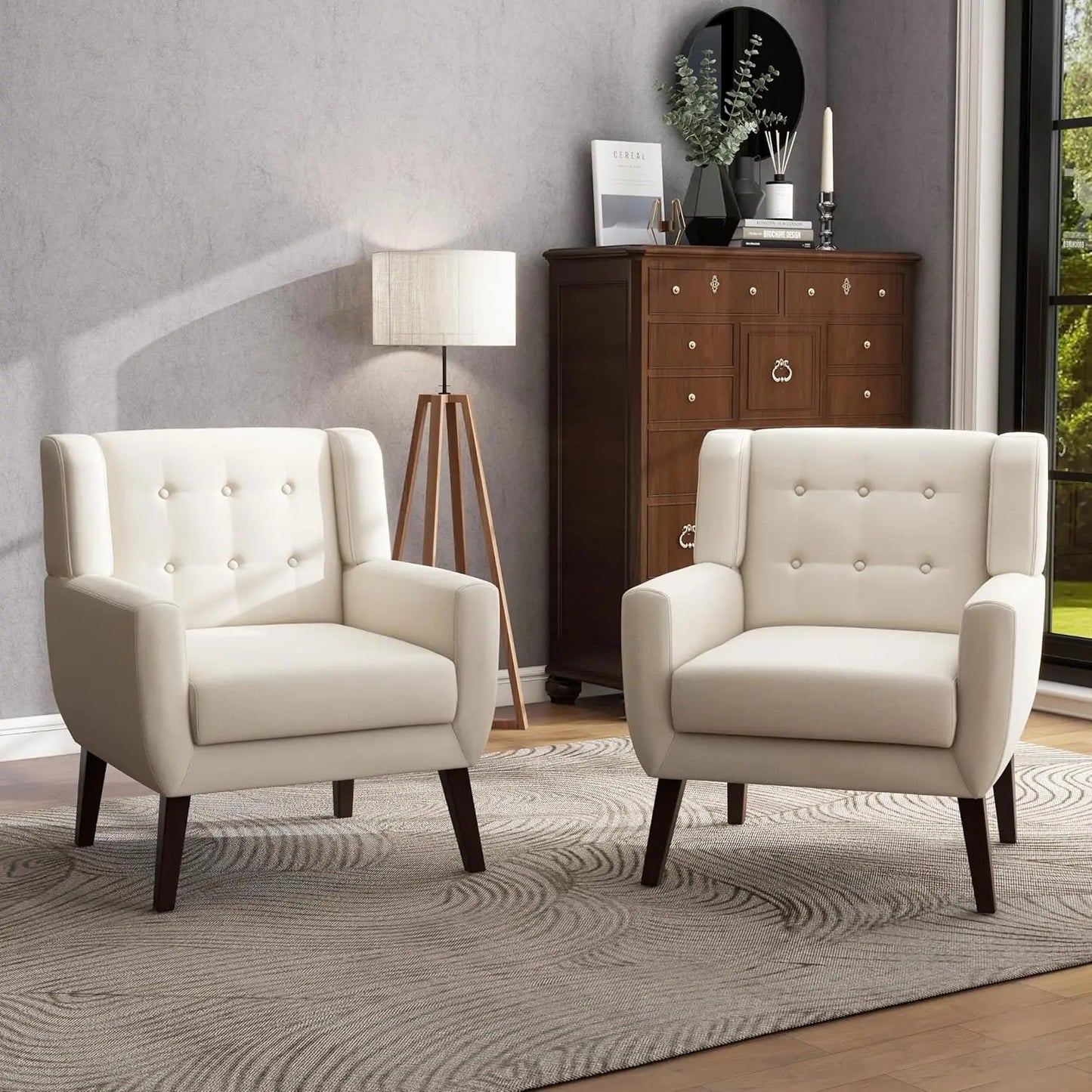 PU Leather Accent Chairs Set Of 2 Modern Armchairs