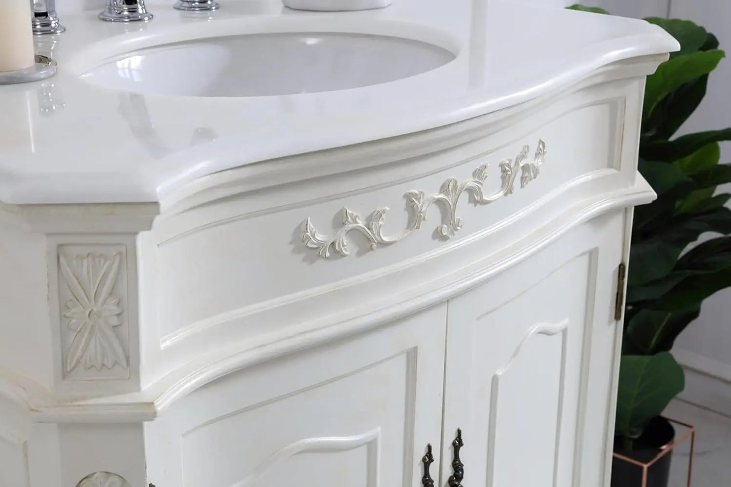 Bathroom Vanity With Engineered Marble Top And Soft Close Drawers