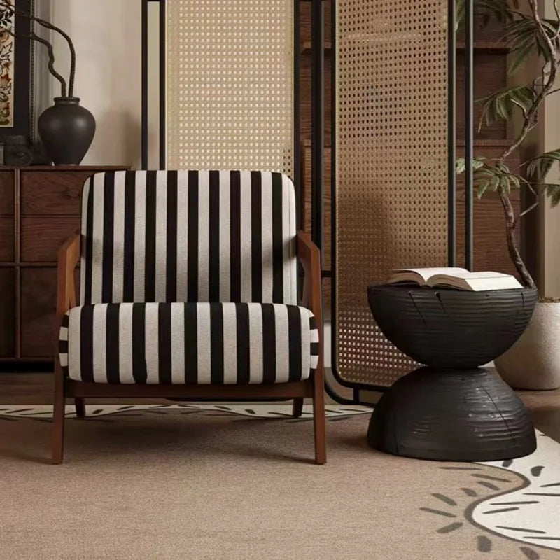 Wooden Frame Fabric Armchair Single Seat Lounge Chair