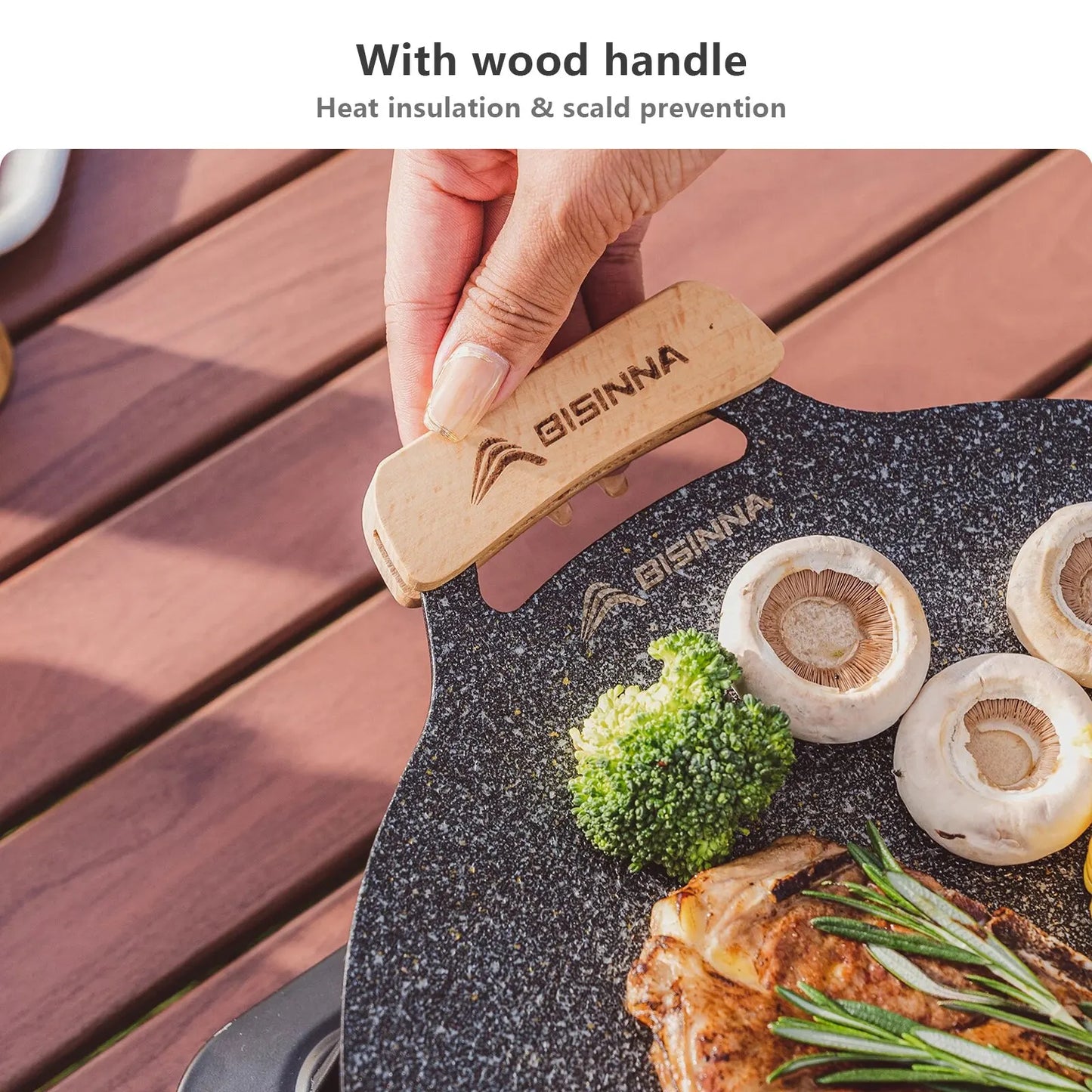 Bisinna Outdoor BBQ Grill Pan Nonstick Stovetop Tray