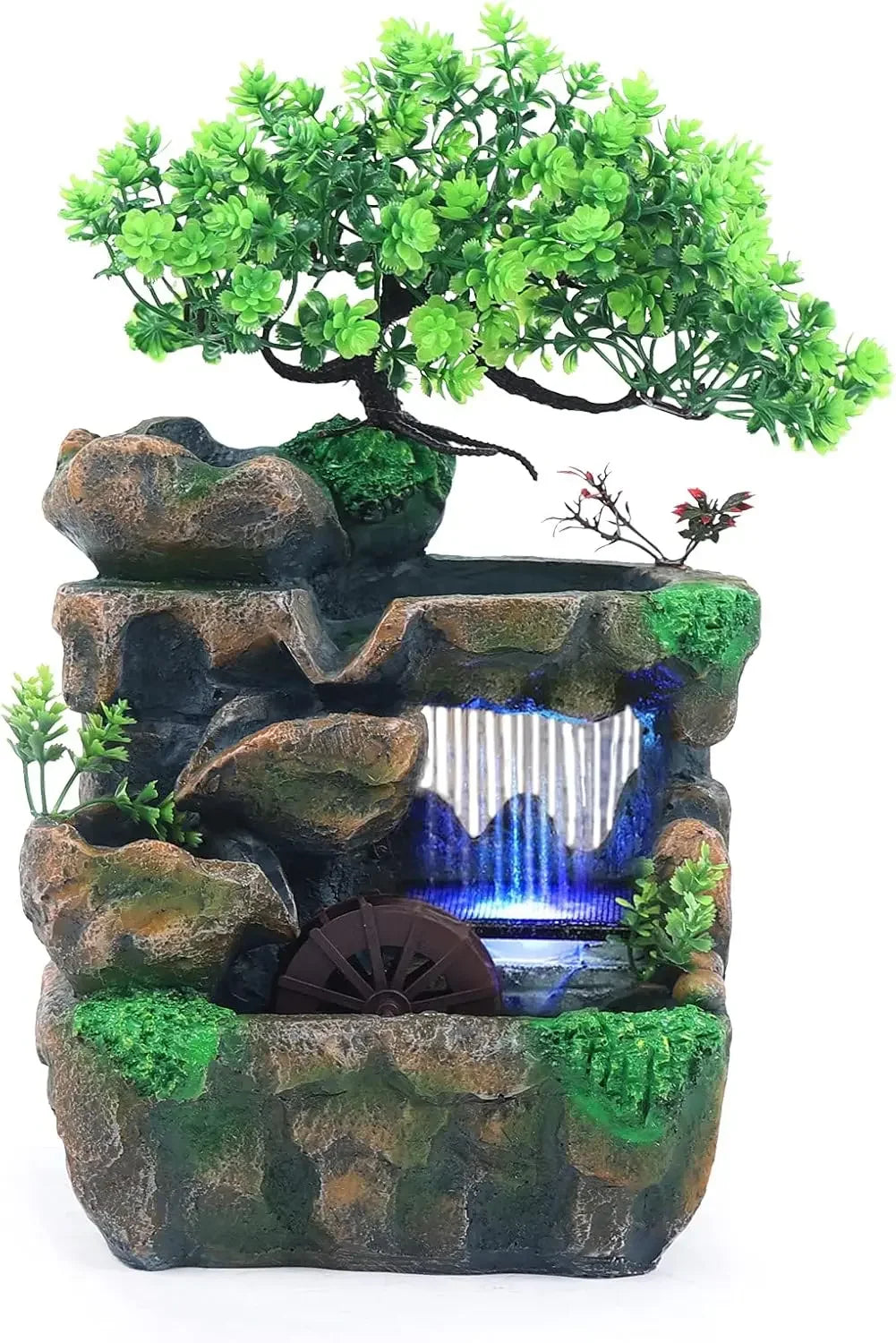 Indoor Tabletop Waterfall Fountain With Pump And LED Light