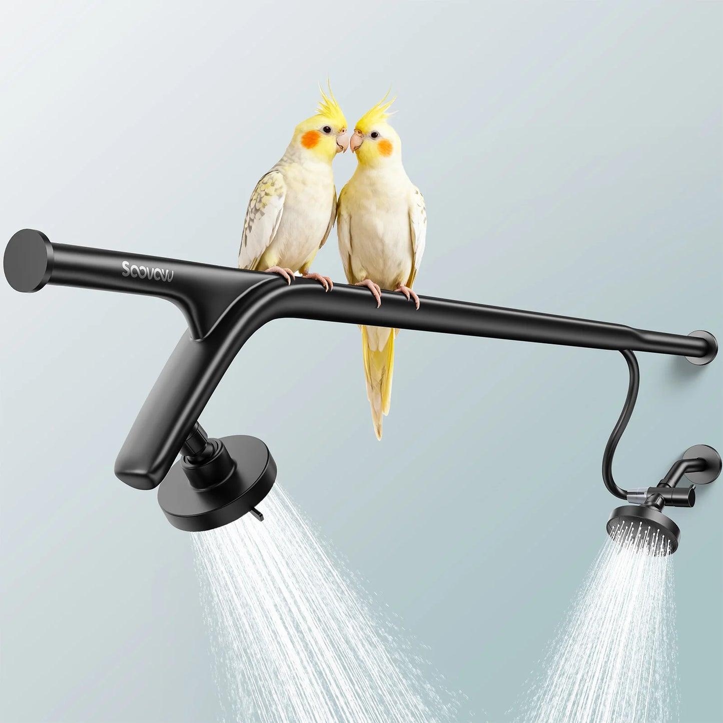 Double Shower Head System For Two People Stainless Wall Mounted
