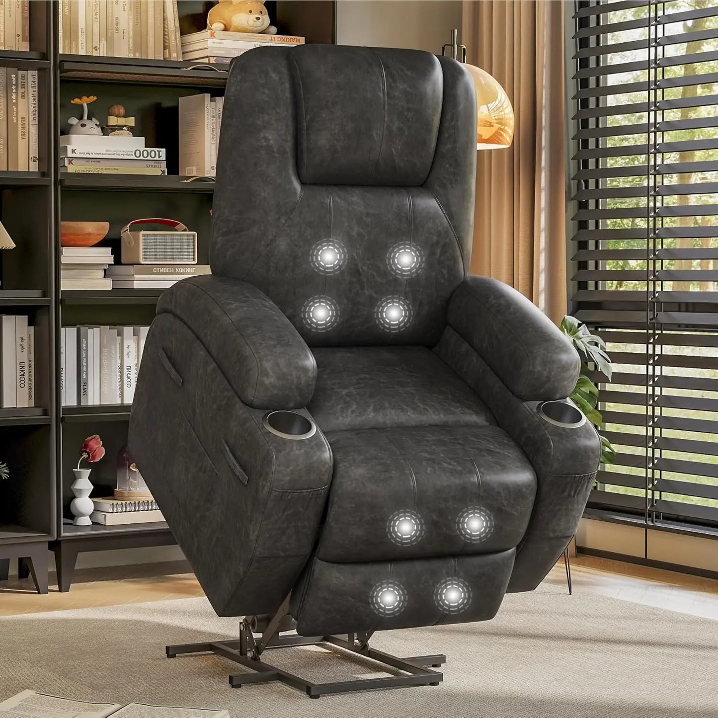Power Lift Recliner Chair For Elderly With Cup Holders