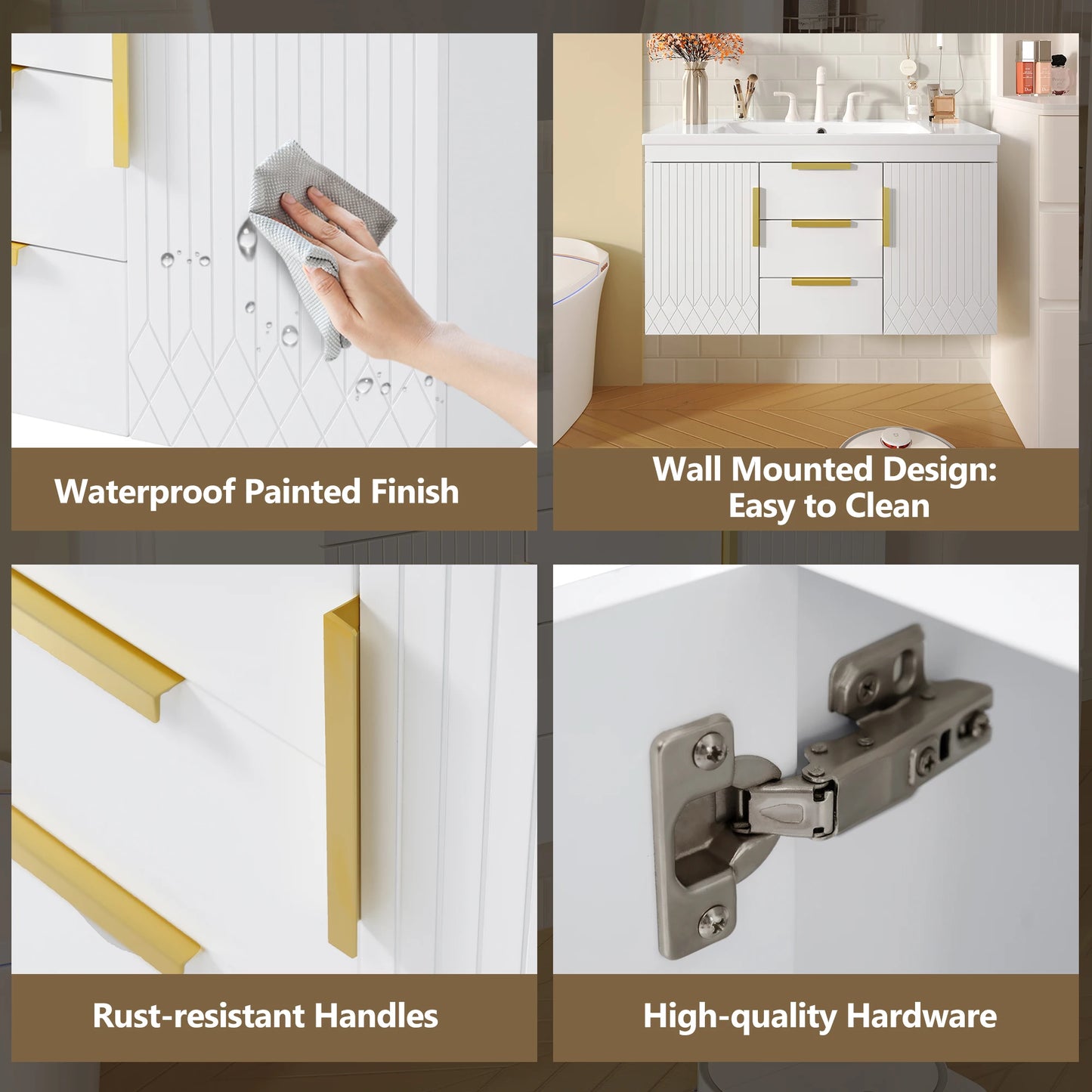 Sh.Kl Wall Mounted Vanity With Sink And Two Drawers