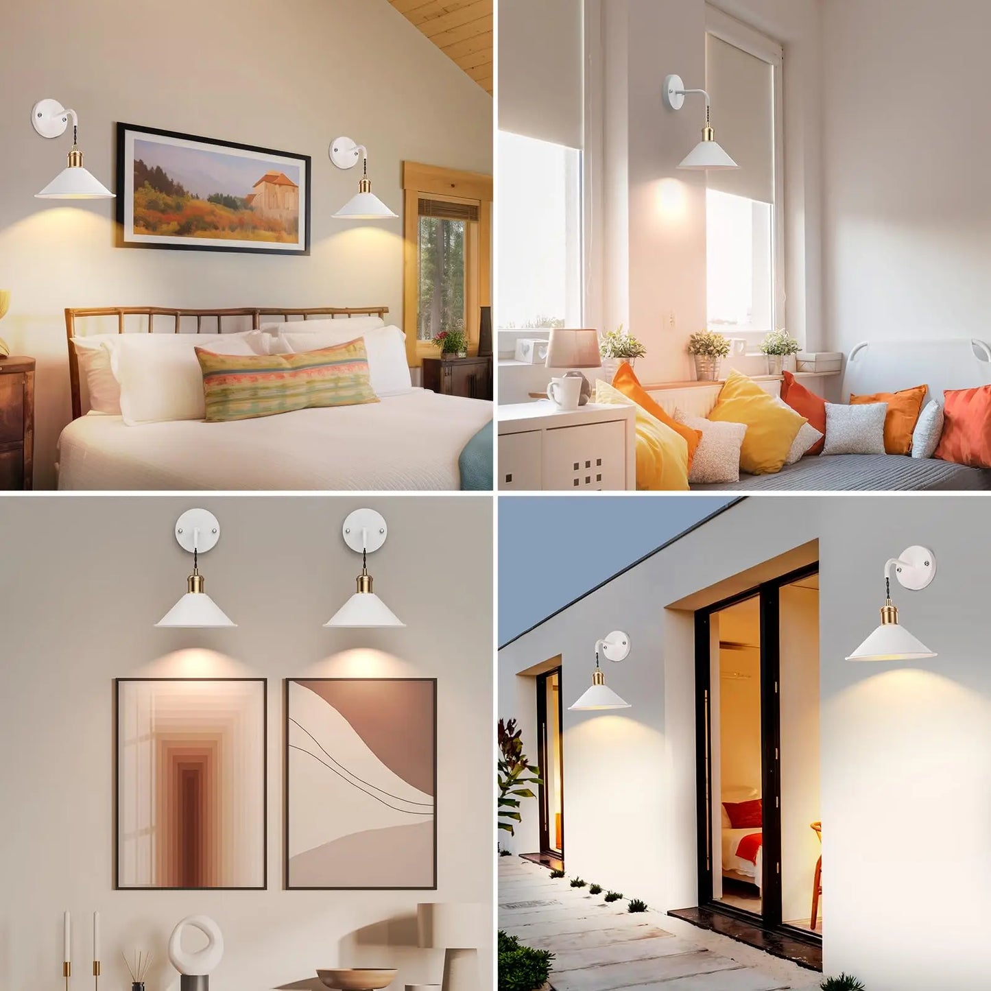 PRTILOUD 2-Pack Battery Operated Wall Sconces With Remote Dimmable RGB