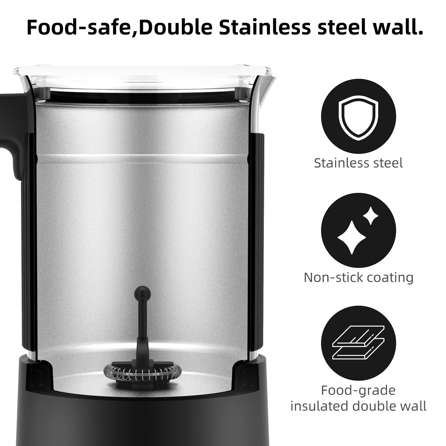 Biolomix 5-in-1 Detachable Milk Frother and Steamer