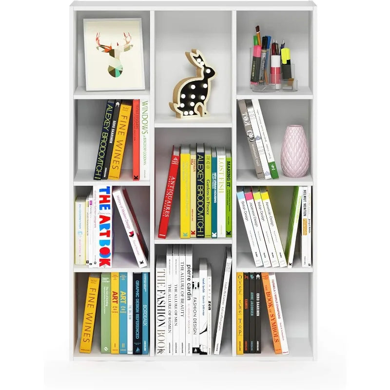 LUDER Bookshelf Reversible Bookcase For Living Room And Office