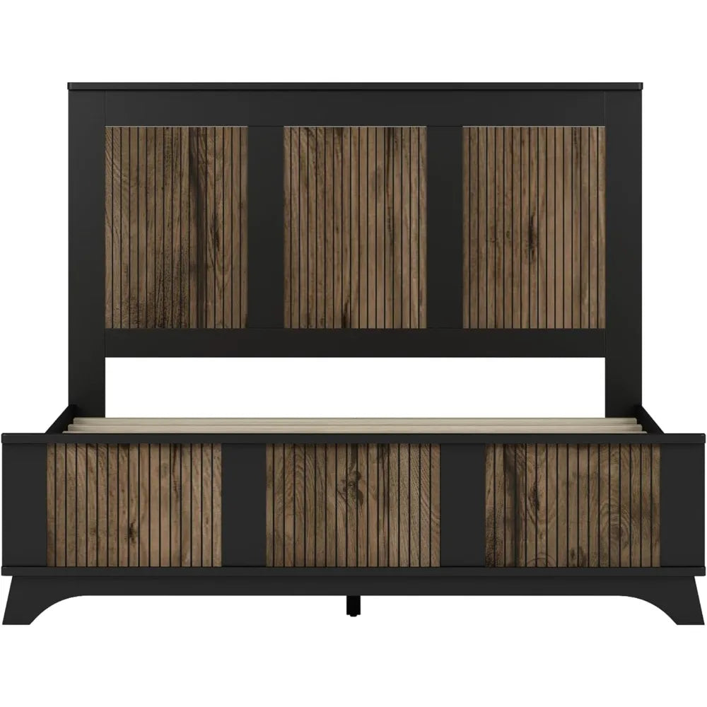 MKDK 4 Piece Bedroom Set Platform Bed Nightstands Dresser