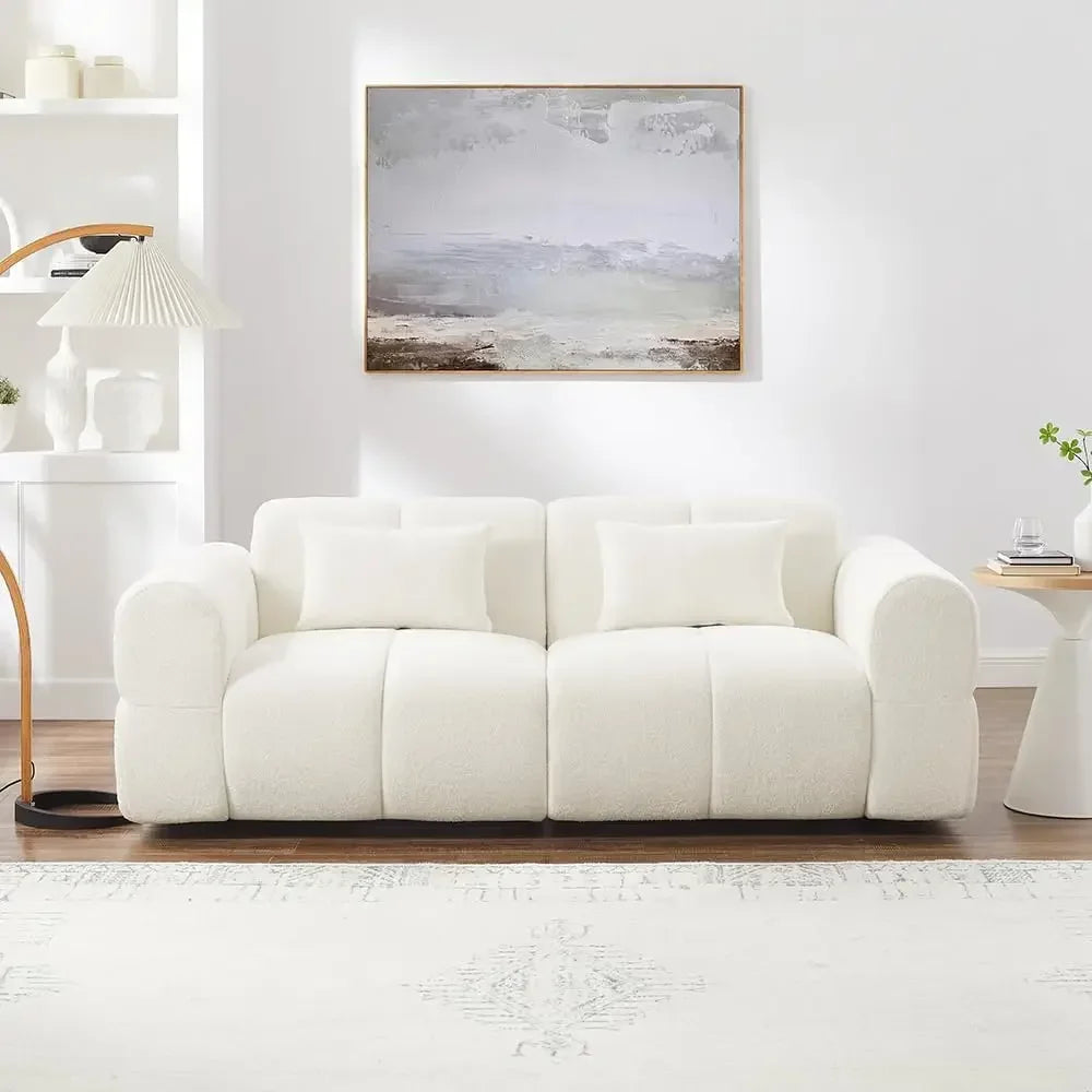 Guangbai Boucle Sofa Couch Modern Deep Seat Mid Century Cloud