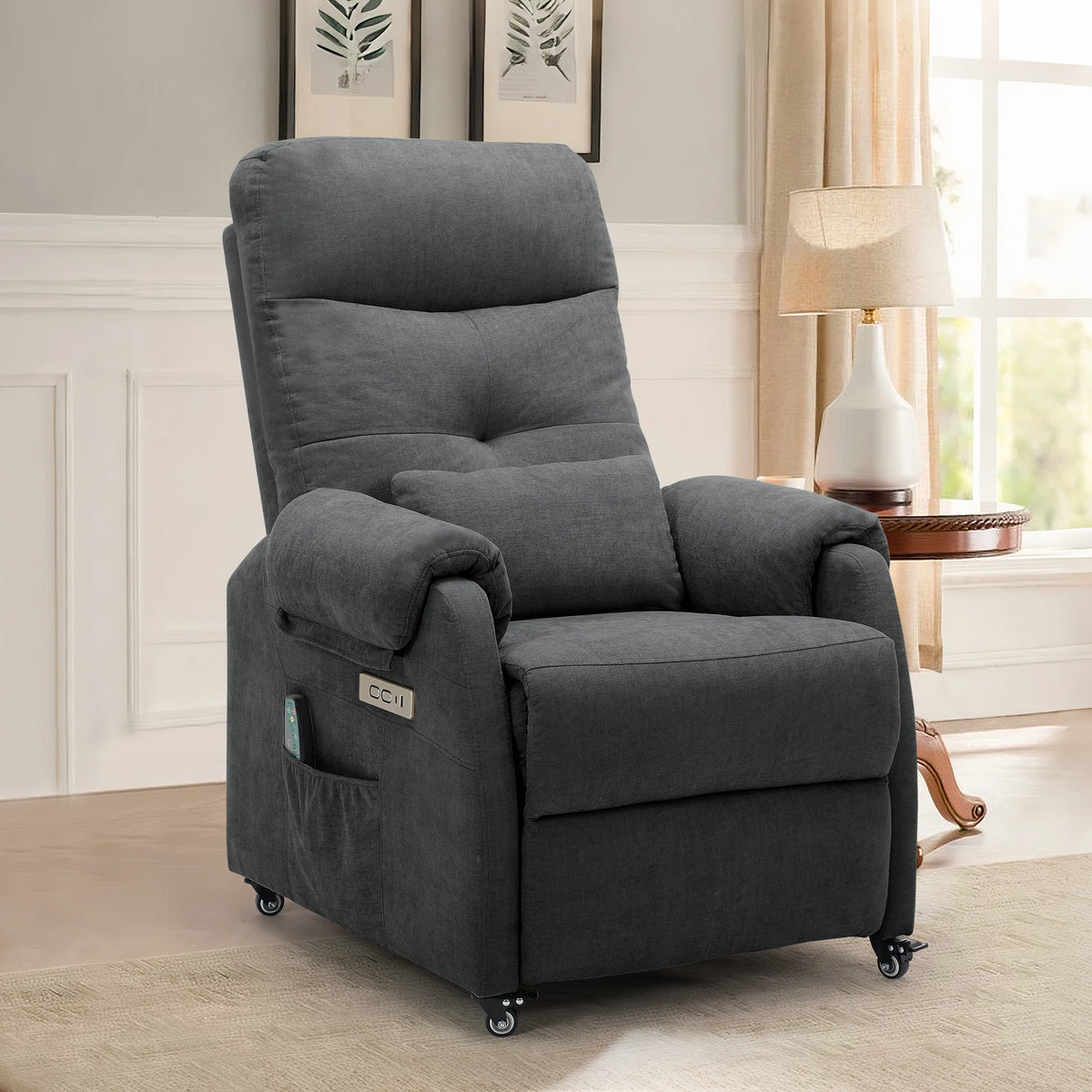 Korser Power Small Recliner Chair for Small Spaces with Wheels and USB Ports for Living Room，Bedroom，Office