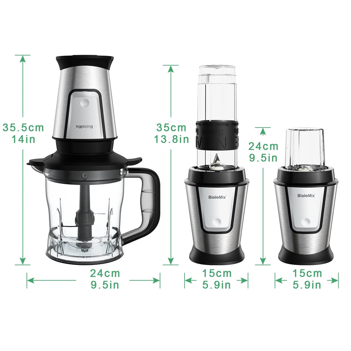 Biolomix 3 In 1 Multifunction Food Processor 700W Juicer Blender
