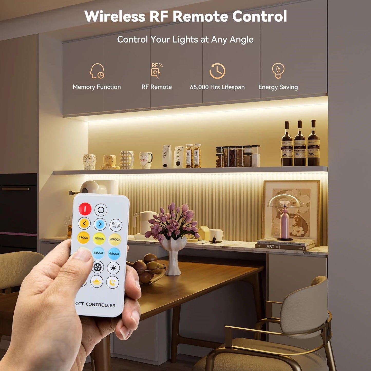 A-Convey 24V COB LED Strip Lights Dimmable With Remote Control