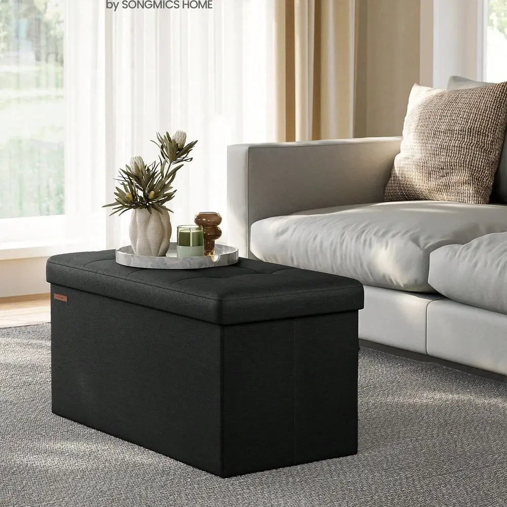 Storage Ottoman Bench For Shoes MDF Nonwoven Fabric