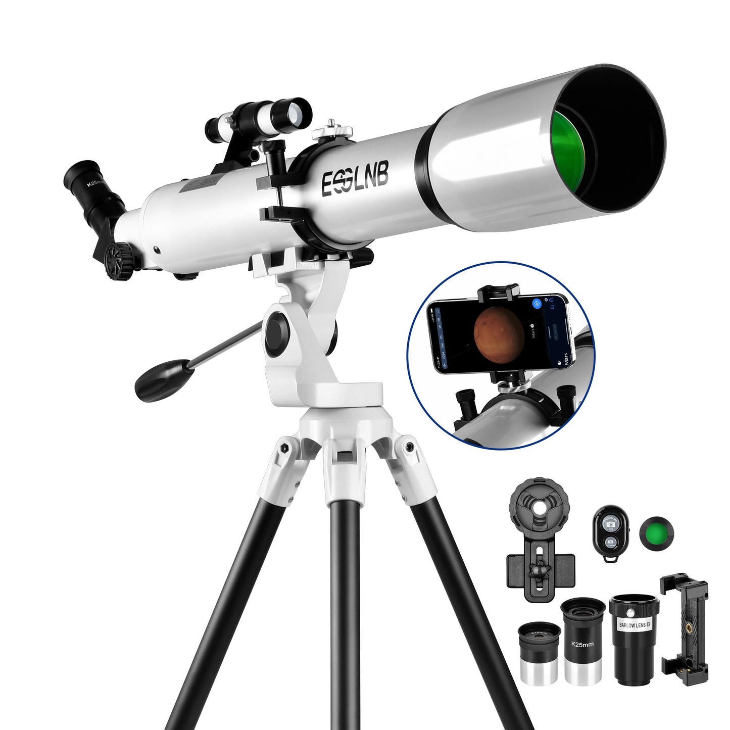 Monocular Telescope With Phone Adapter And Wireless Remote For Beginners