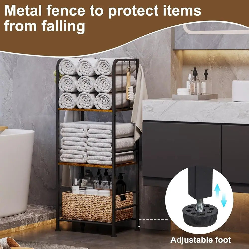 Three Tier Retractable Wall Mounted Metal Towel Rack Stand