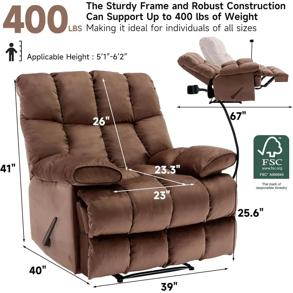 UKMJ Heavy Duty Recliner Chair For 400 Lbs Maximum Capacity